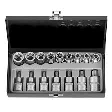 Fenomenal Juego De Dados TORX Macho Y Hembra 16 Piezas