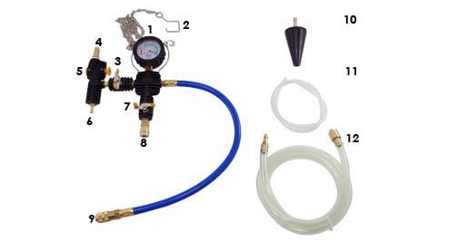 Tester o detector de fuga de radiador universal 18 piezas