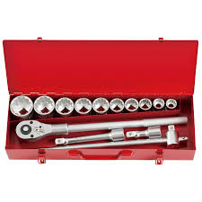 juego de dados poligonales cortos pulgas y mm, encastre 3/4"- force-6141-6141s